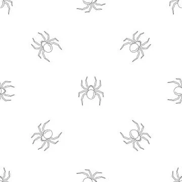 Black widow spider pattern seamless vector Stock Illustration
