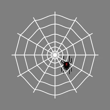 Black widow in a web Stock Illustration