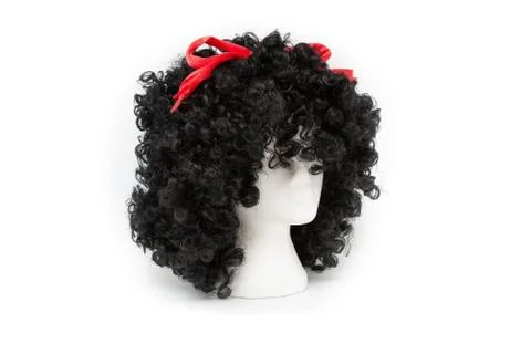 Black wig on white background Stock Photos