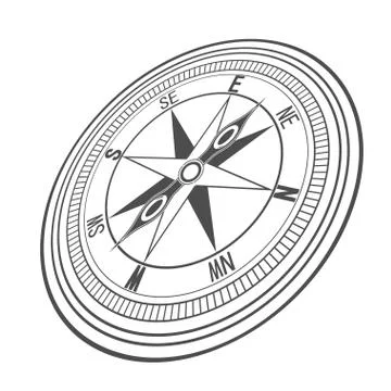 Black wind compass Illustrazione stock