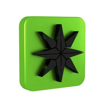 Black Wind rose icon isolated on transparent background. Compass icon for t.. Stock Illustration