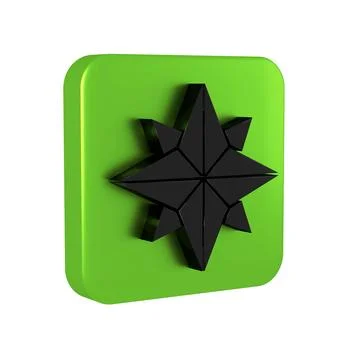 Black Wind rose icon isolated on transparent background. Compass icon for t.. Stock Illustration