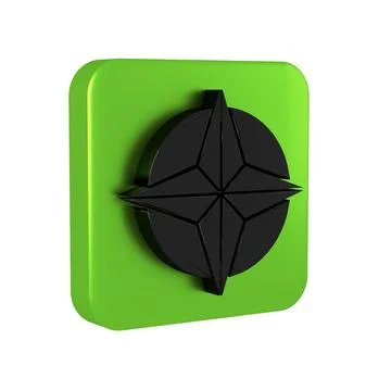 Black Wind rose icon isolated on transparent background. Compass icon for t.. Stock Illustration