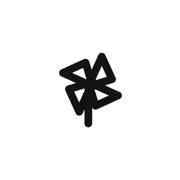 Black windmill line icon Stock Illustration