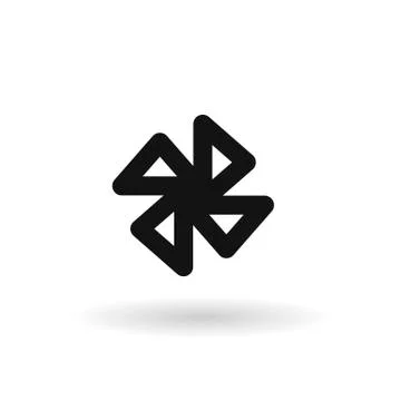 Black windmill vector line icon Stock Illustration