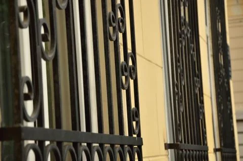 Black Window Bars Stock Photos