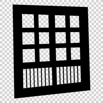 Black window frame silhouette isolated on white background Stock Illustration