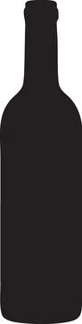 Black Wine Bottle Silhouette Illustration