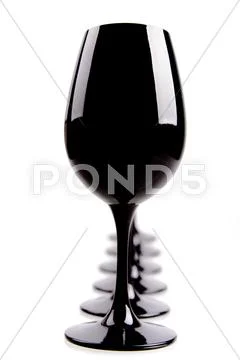 Black wine glasses for blind tasting Stock Photos