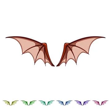 Black wings dragon cartoon vector graphic Stock Illustration