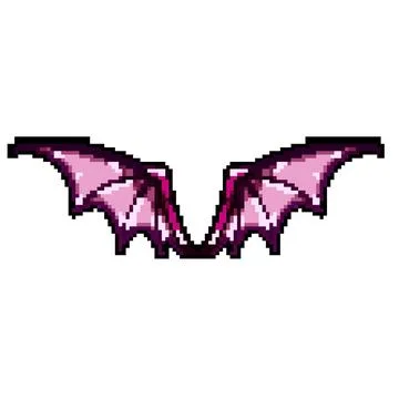 Black wings dragon pixel art vector illustration Stock Illustration