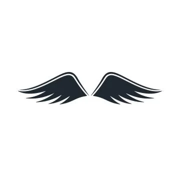 Black wings icon Stock Illustration