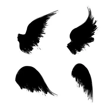 Black wings set Stock Illustration