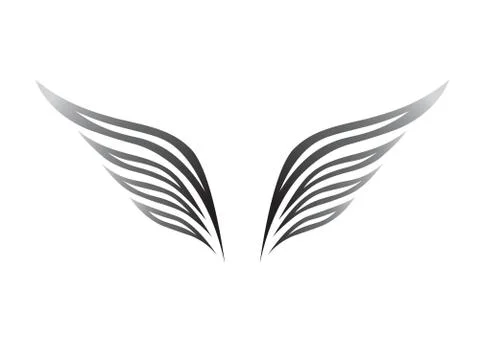Black wings on a white background Stock Illustration
