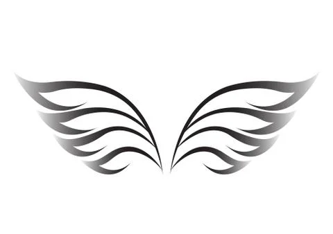 Black wings on a white background Stock Illustration