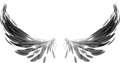 Black wings on white Stock Illustration