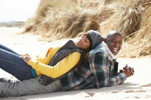 Black winter beach Stock Photos