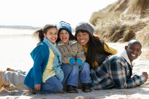 Black winter beach Stock Photos