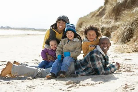 Black winter beach Stock Photos