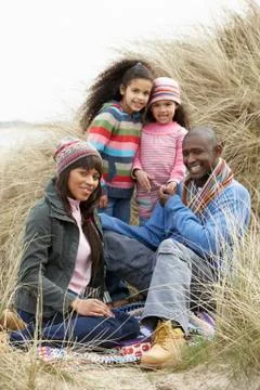 Black winter beach Stock Photos