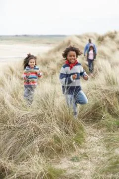 Black winter beach Stock Photos
