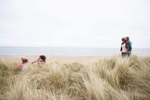 Black winter beach Stock Photos