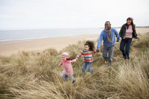 Black winter beach Stock Photos
