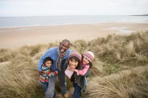 Black winter beach Stock Photos
