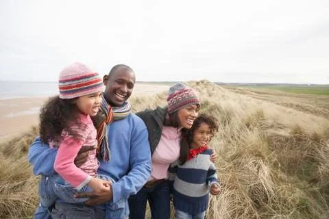 Black winter beach Stock Photos