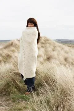 Black winter beach Stock Photos