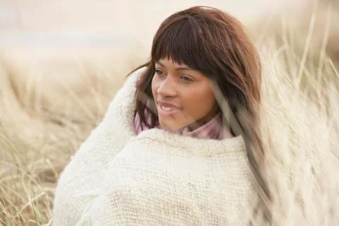 Black winter beach Stock Photos