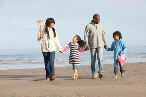 Black winter beach Stock Photos