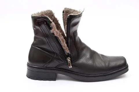 Black winter boot Stock Photos