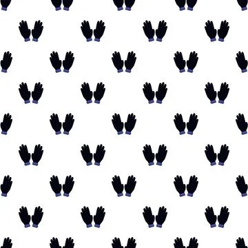 Black winter gloves repeating pattern graphic illustration Stock Illustration