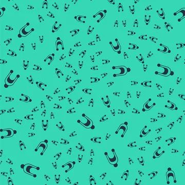 Black Winter hat icon isolated seamless pattern on green background.  Vector Stock Illustration