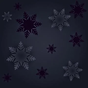 Black winter seamless pattern with snowflakes. Stock Illustration