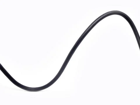 Black wire cable on isolated white background Stock Photos