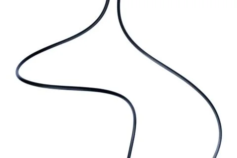 A Black wire cable isolated on a white background abstraction. Stock Photos