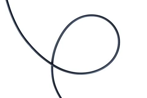A Black wire cable isolated on a white background abstraction. Stock Photos