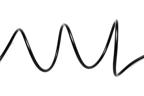 A Black wire cable isolated on a white background abstraction. Stock Photos