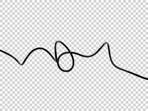 Black wire cable of usb and adapter isolated on white background.Electronic C Stock Photos