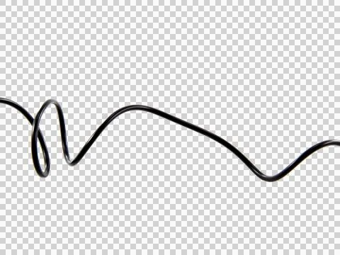 Black wire cable of usb and adapter isolated on white background.Electronic C Stock Photos