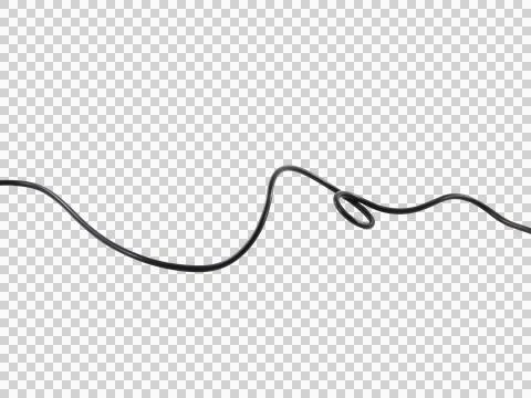 Black wire cable of usb and adapter isolated on white background.Selection fo Stock Photos