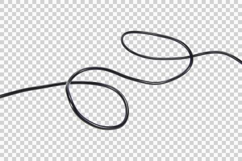 Black wire cable of usb and adapter isolated on white background.Selection fo Stock Photos