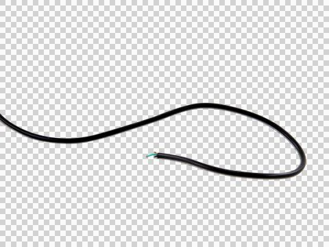 Black wire cable of usb and adapter isolated on white background.Electronic C Stock Photos