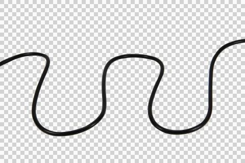 Black wire cable of usb and adapter isolated on white background.Electronic C Stock Photos