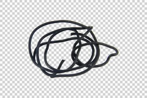 Black wire cable of usb and adapter isolated on white background. Stock Photos