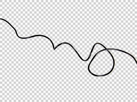 Black wire cable of usb and adapter isolated on white background.Electronic C Stock Photos