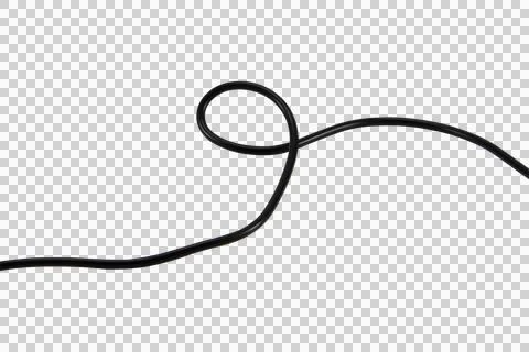 Black wire cable of usb and adapter isolated on white background. Stock Photos