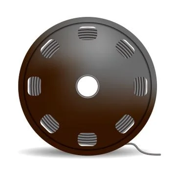 Black wire coil icon, realistic style 스톡 일러스트
